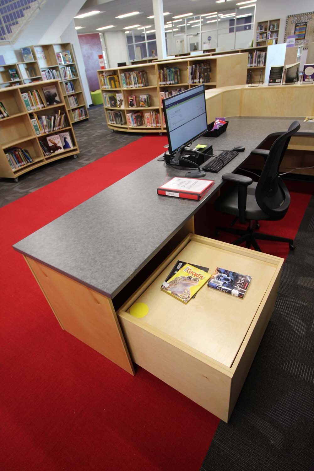 Welcome desk and book return