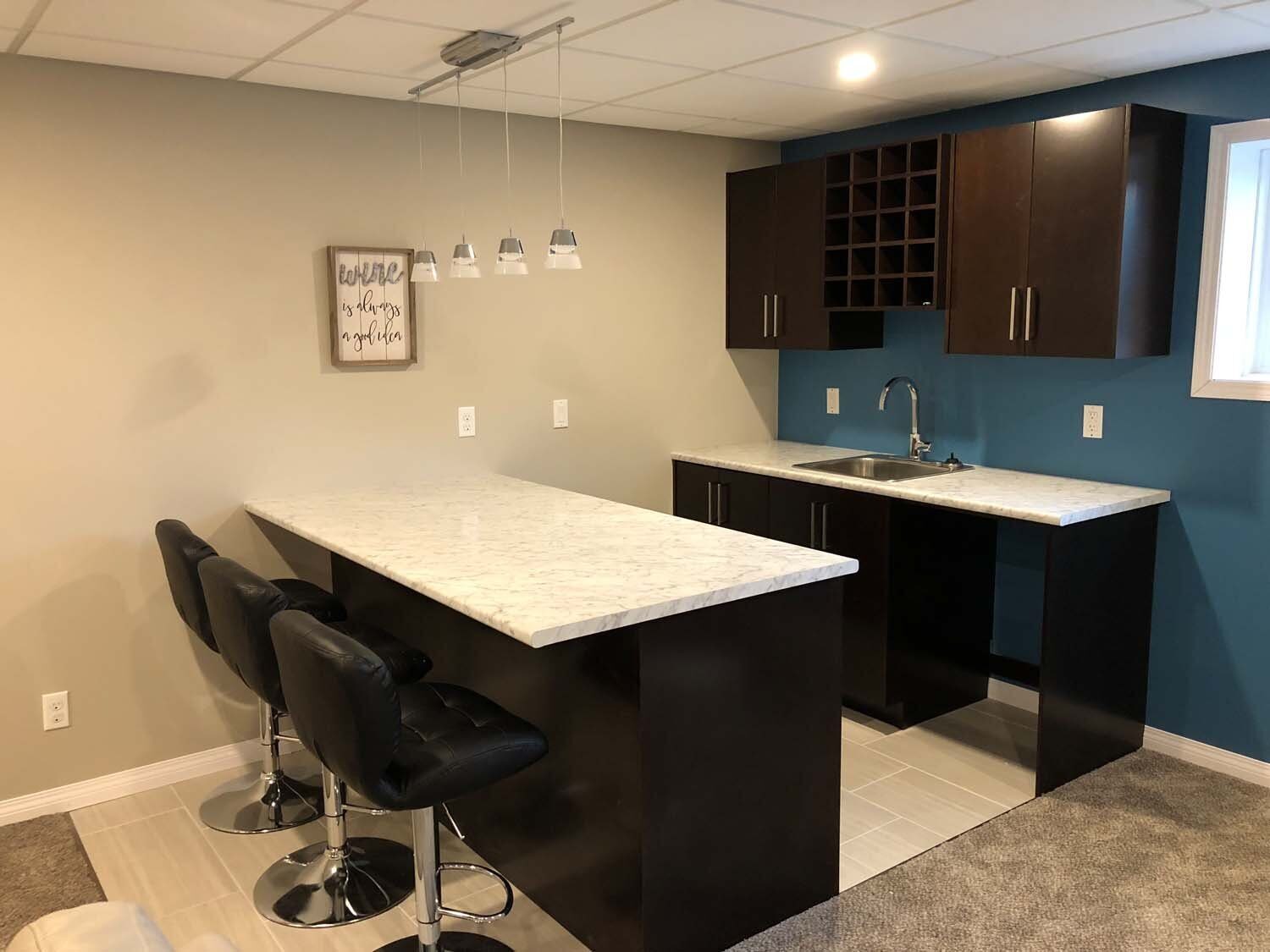 Basement bar cabinetry
