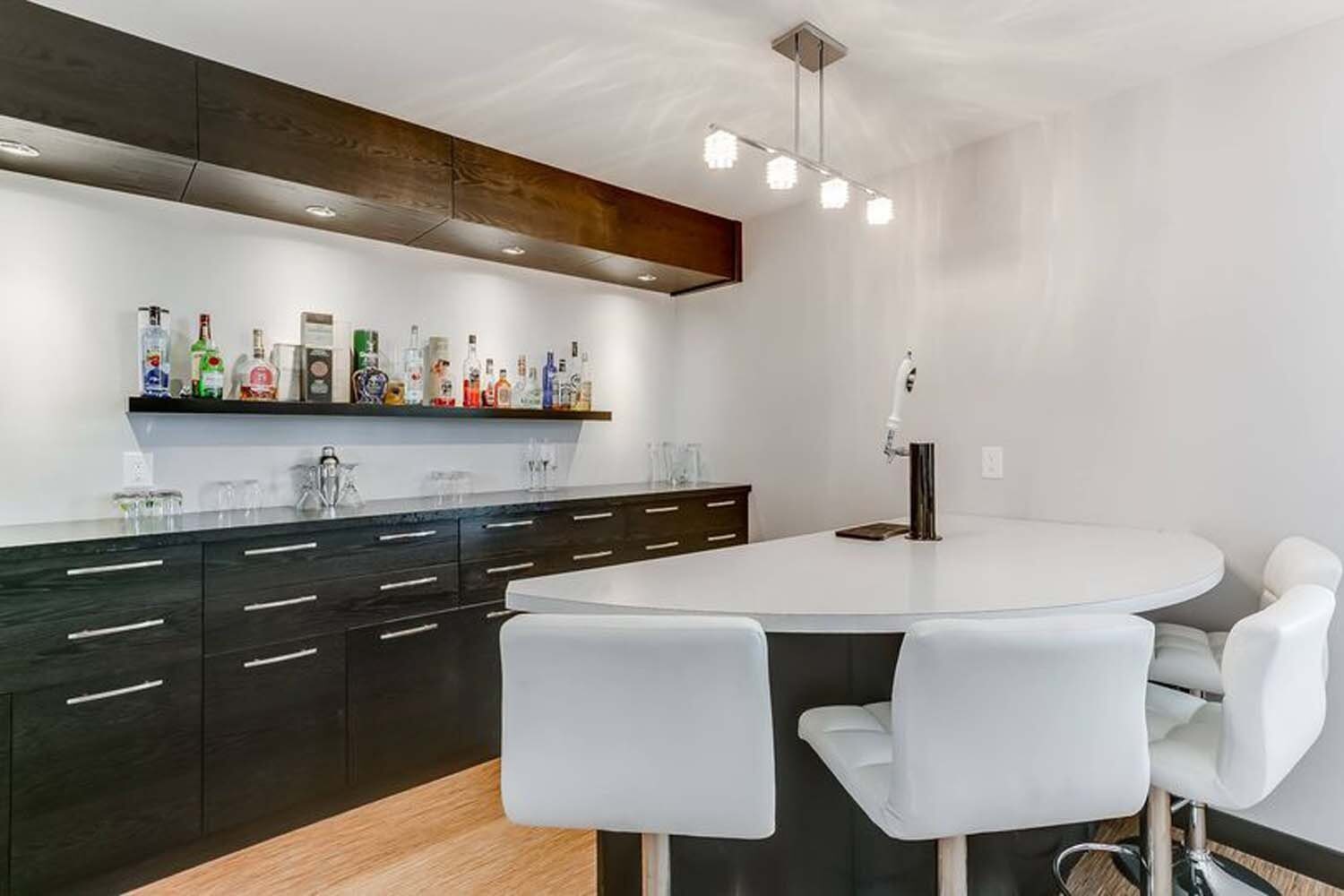 Custom bar with bar seating