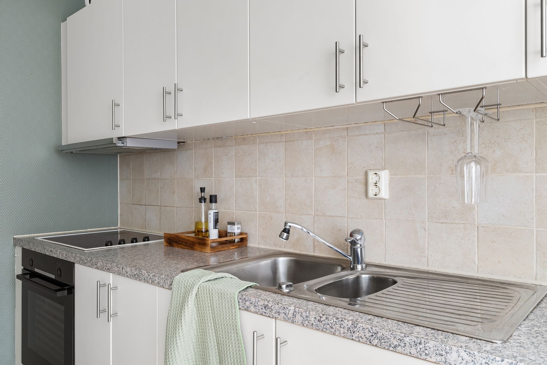 Clean modern kitchen countertop